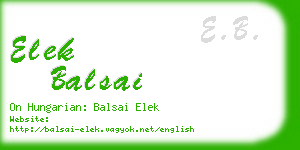 elek balsai business card